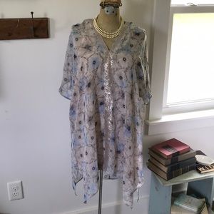 Anthro sheer blouse w/attached tank